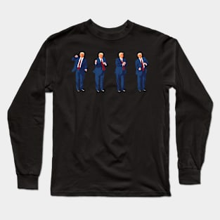 Trump Dance Funny Pro Trump 2024 Vote Trump President MAGA Long Sleeve T-Shirt